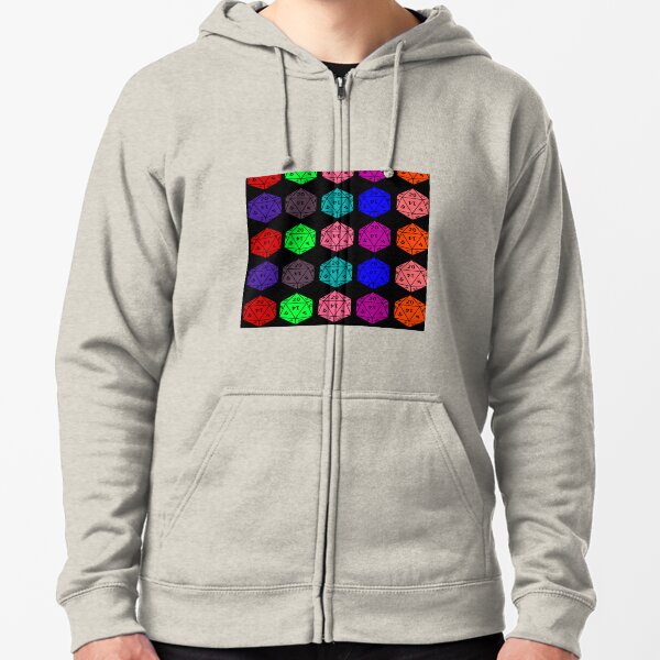 D20 dice pattern for geek gamers Zipped Hoodie