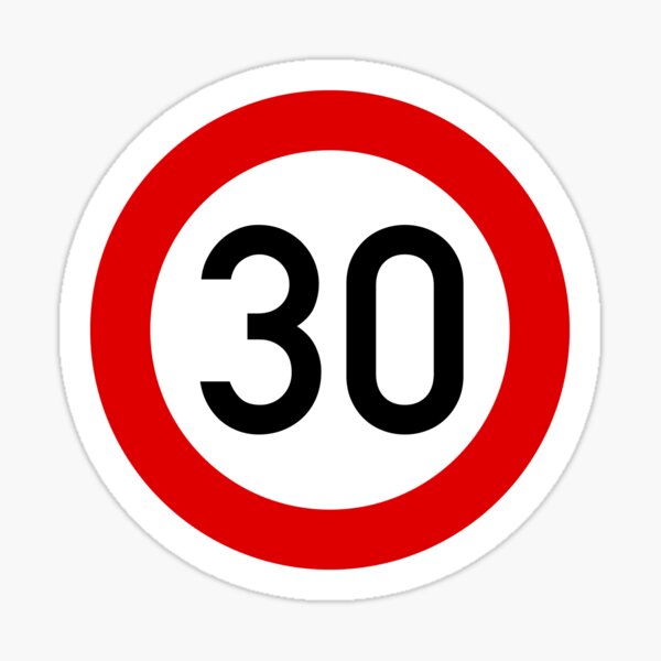 Tempo 30 Fahrrad Aufkleber Sticker