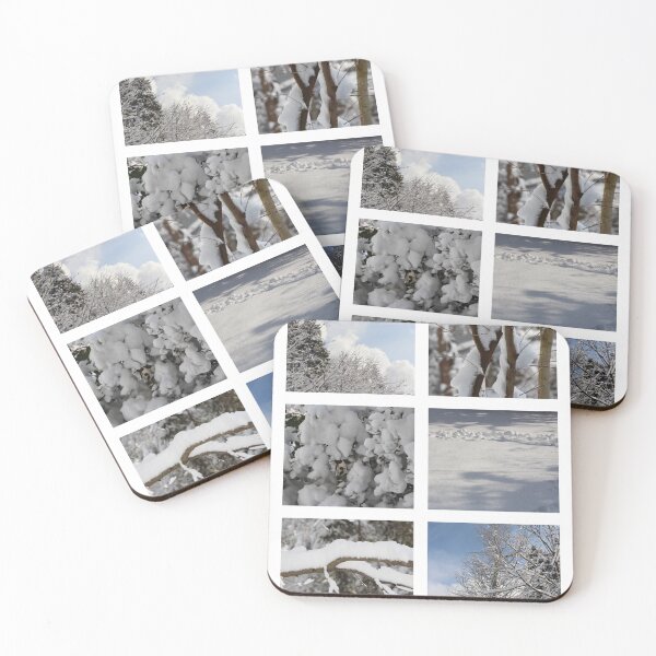 Item preview, Winter Collage Trees Bushes Pine Trees Snow designed and sold by JariHawk.