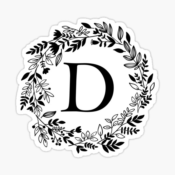 Item preview, Letter D with Floral Wreath - Initial D - Monogram Art designed and sold by thelustrous.