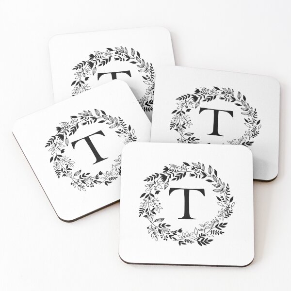 Item preview, Letter T with Floral Wreath - Initial T - Monogram Art designed and sold by thelustrous.