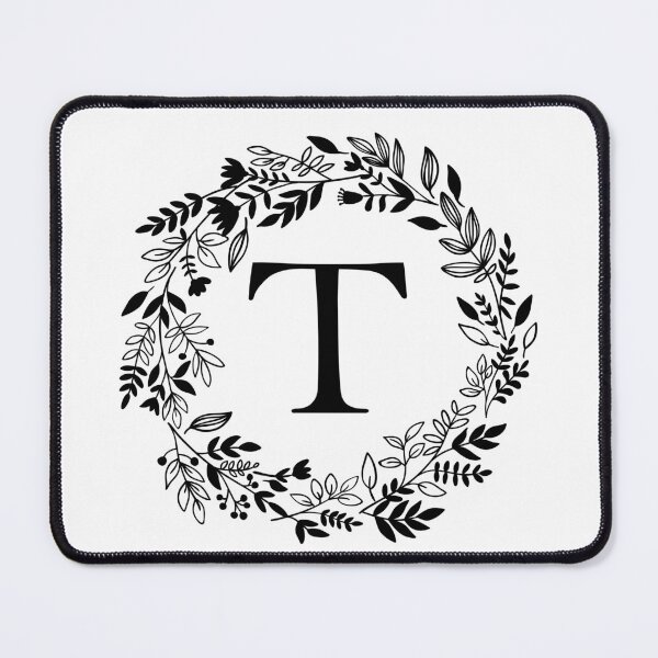 Item preview, Letter T with Floral Wreath - Initial T - Monogram Art designed and sold by thelustrous.