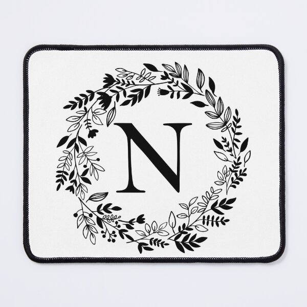 Item preview, Letter N with Floral Wreath - Initial N - Monogram Art designed and sold by thelustrous.