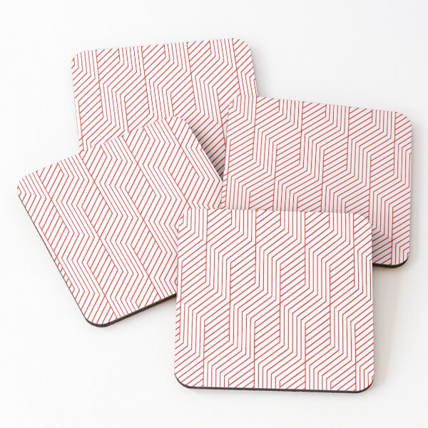 Item preview, Pattern design - red line abstract print - diagonal print designed and sold by hintprint.