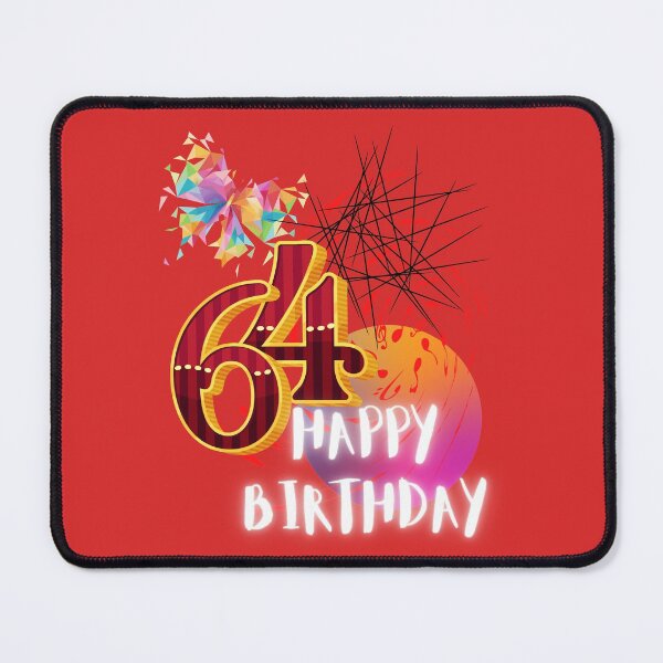 Item preview, HAPPY BIRTHDAY, 64TH BIRTHDAY, ABSTRACT ARTWORK, HAPPY 64, designed and sold by R B Chrystal.