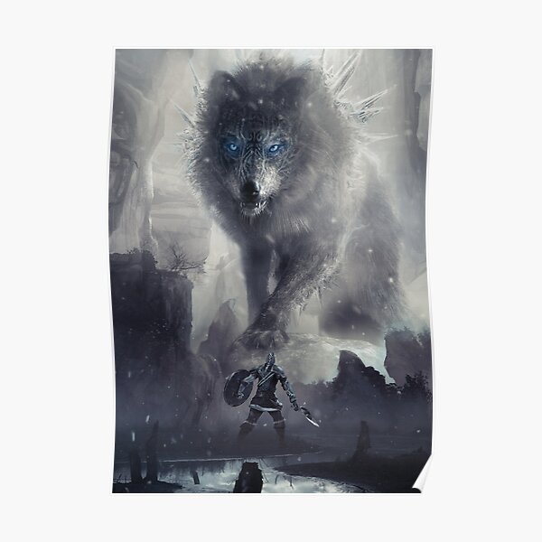 Fenrir der Nordische Wolf Poster