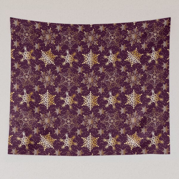 Item preview, Merry Christmas Dark Red Violet Snowflakes Gold 2022 designed and sold by Ross-Sergey.