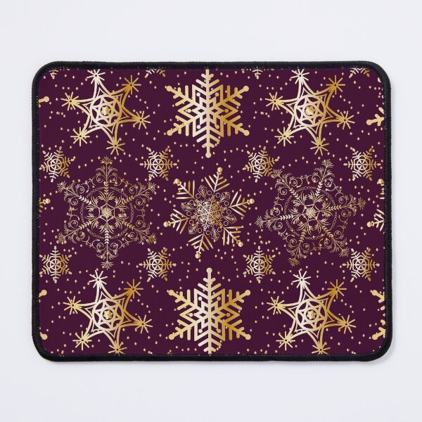 Item preview, Merry Christmas Dark Red Violet Snowflakes Gold 2022 designed and sold by Ross-Sergey.