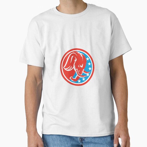Item preview, Elephant Head Side Stars Circle Retro designed and sold by patrimonio.