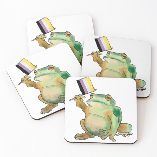 Item preview, non-binary pride flag frog  designed and sold by shmyga.