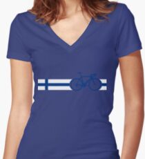 Bike Stripes Finland Women's Fitted V-Neck T-Shirt