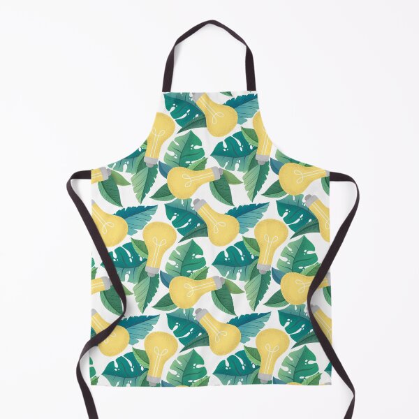 Aperçu de l'œuvre Modèle sans couture avec des feuilles tropicales et des ampoules créée et vendue par DarianaArt.