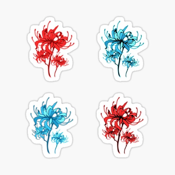 Buy Three Red Flowers Sticker - Die cut stickers - StickerApp