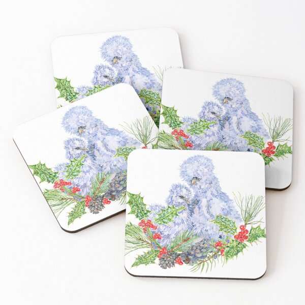 Item preview, Silkie Chickens - White Christmas designed and sold by becca-boyce.