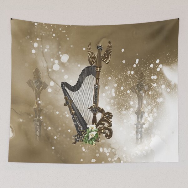 Item preview, Beautiful steampunk harp with skull designed and sold by nicky2342.