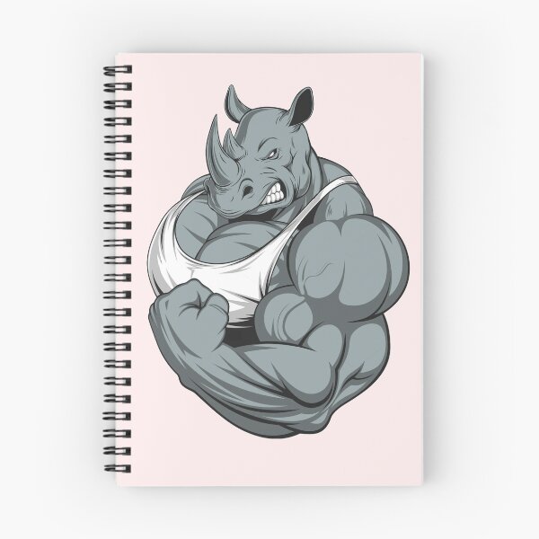 Item preview, Big White Fitness Rhinoceros  designed and sold by BerryCats.