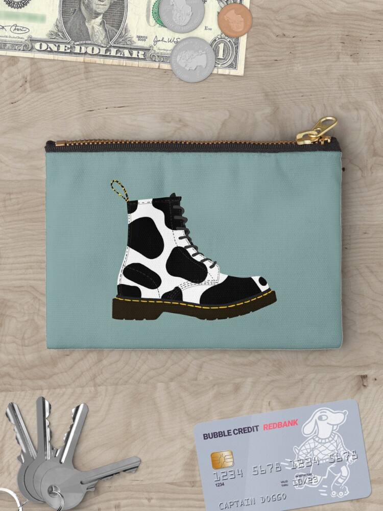 Doc Martens - Cow Print  Zipper Pouch for Sale by RootinTootinTee