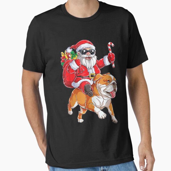 Item preview, Christmas Santa Claus Riding English Bulldog Xmas Boys Dog designed and sold by Melle123234.