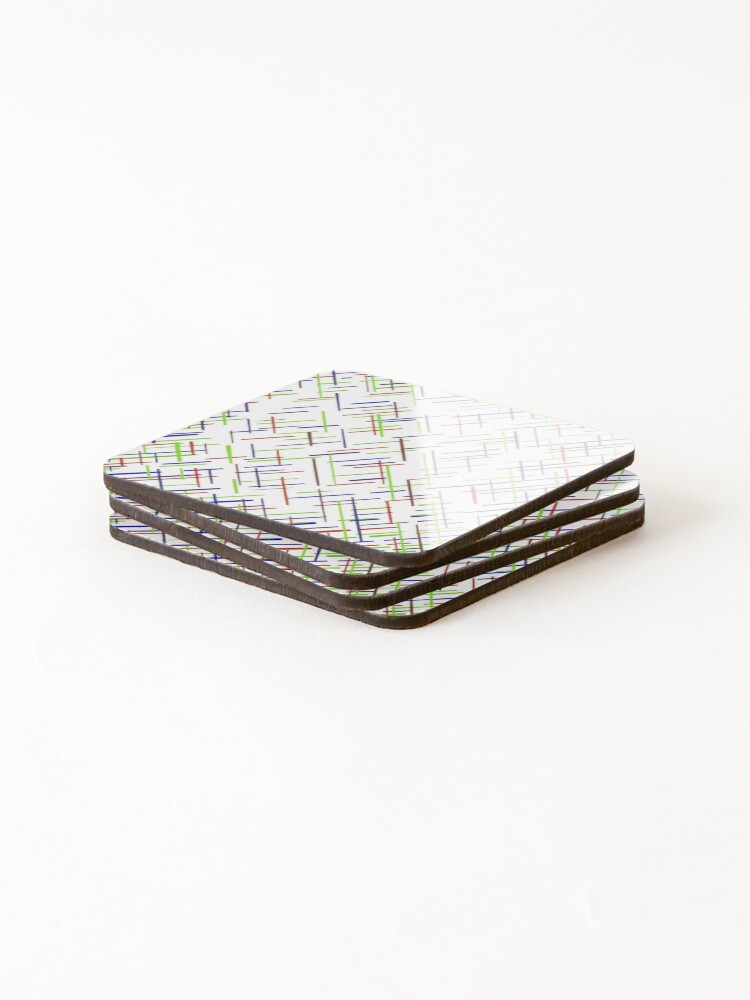 Thumbnail 4 of 5, Coasters (Set of 4), Fun and Colorful Abstract Line Design Pattern designed and sold by hintprint.