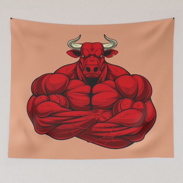 Item preview, Big Red Fitness Bull  designed and sold by BerryCats.