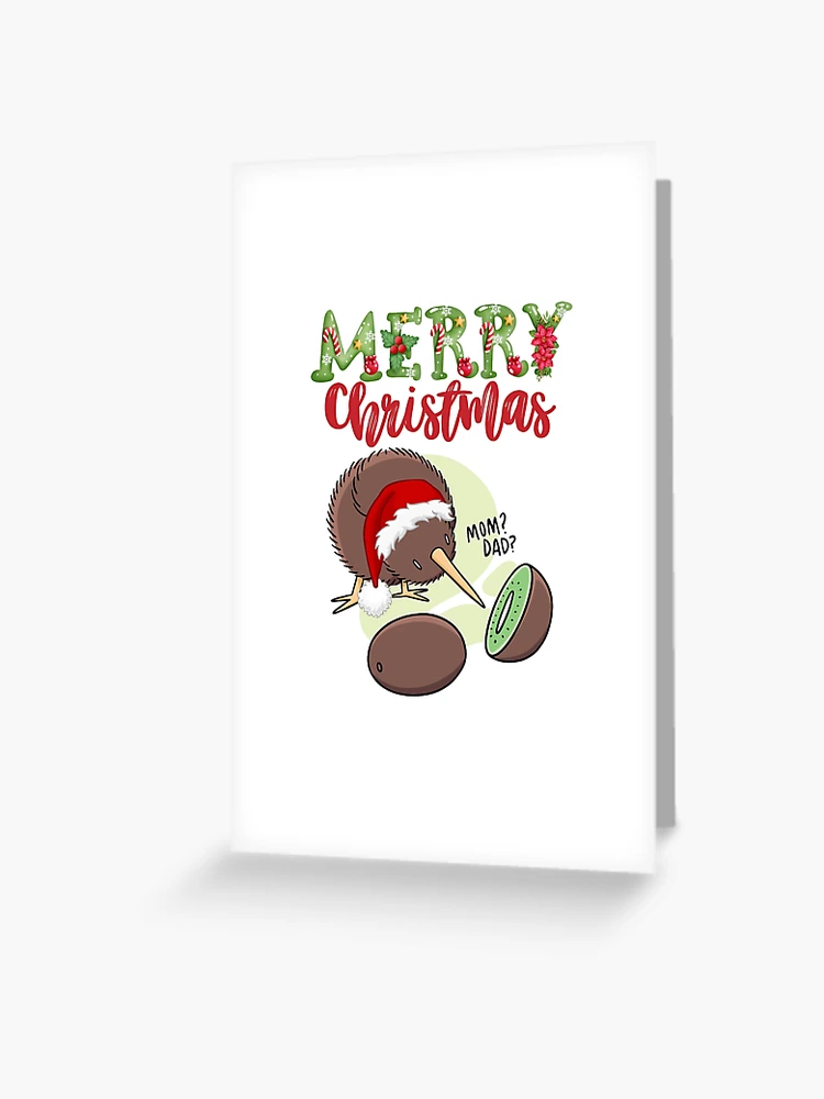 Merry Christmas New Zealand kiwi bird and kiwi fruit - Funny