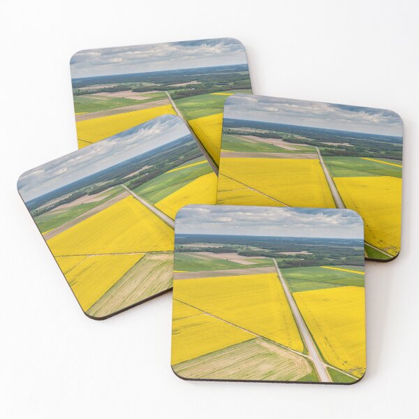 Item preview, Agricultural landscape, fields of yellow colza and green grain under moody cloudy designed and sold by Lukasz Szczepanski.