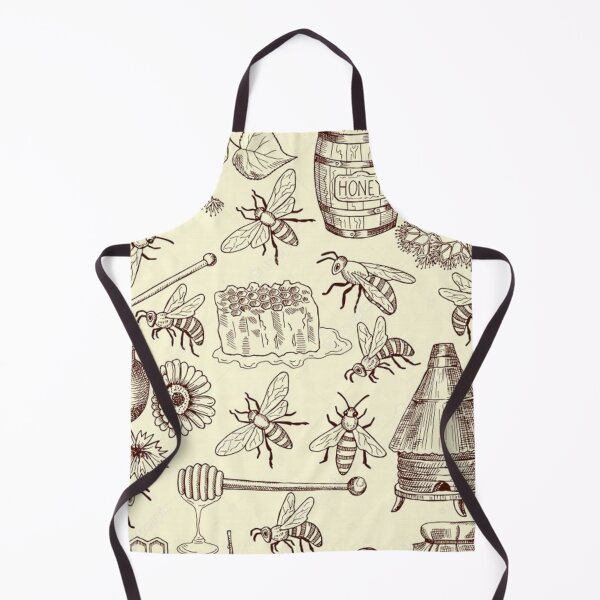 Item preview, Vector seamless pattern with honey, bees and honeycomb designed and sold by TrendyThings37.