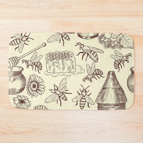 Item preview,  Vector seamless pattern with honey, bees and honeycomb designed and sold by TrendyThings37.