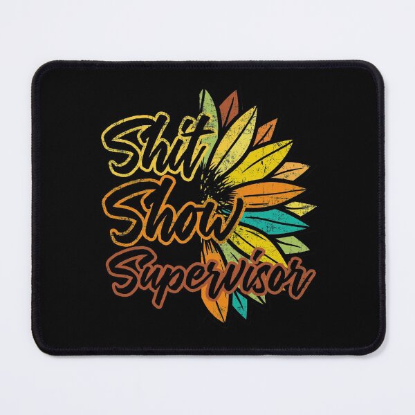 Item preview, Shit Show Supervisor Funny Messy Bun Retro Vintage Sunflower Distressed Style designed and sold by niftee.