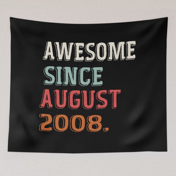 Item preview, Awesome Since August 2008 Cute Vintage Birthday designed and sold by CoolButFunny.