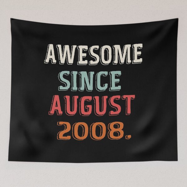 Item preview, Awesome Since August 2008 Cute Vintage Birthday designed and sold by CoolButFunny.