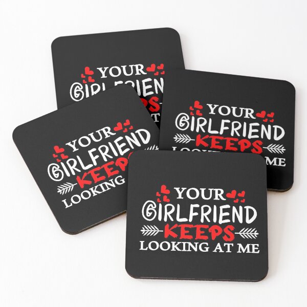 Item preview, Your Girlfriend Keeps Looking At Me with red hearts designed and sold by sama-stylish.