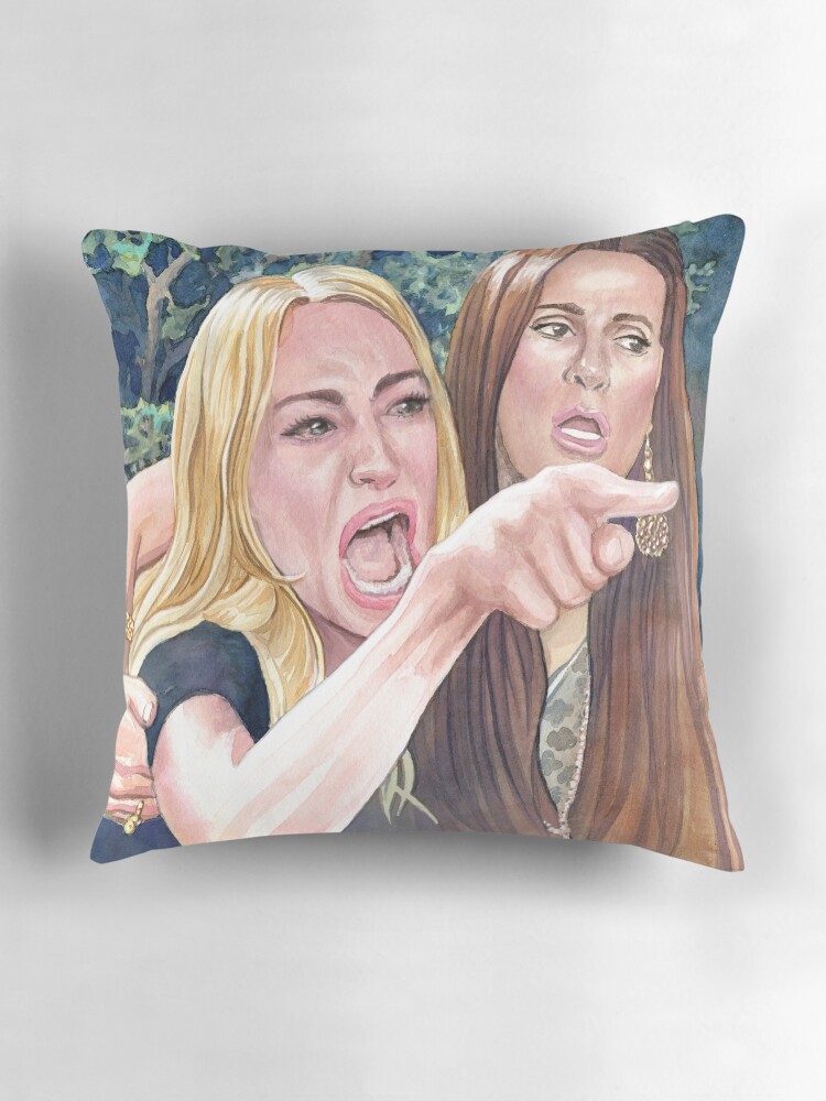 Thumbnail 3 of 4, Pillow, Angry Woman Yelling at a Cat-5 designed and sold by Fablica.