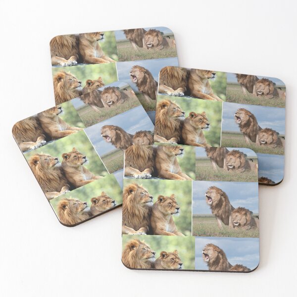 Item preview, Floral Two Lions in grassland. designed and sold by Hinny8.