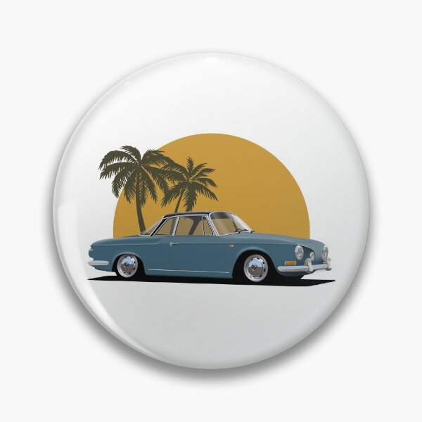 Item preview, Blue Karmann Ghia Type 34 Razor with palm tree sunset background designed and sold by Hamilton illustrations.