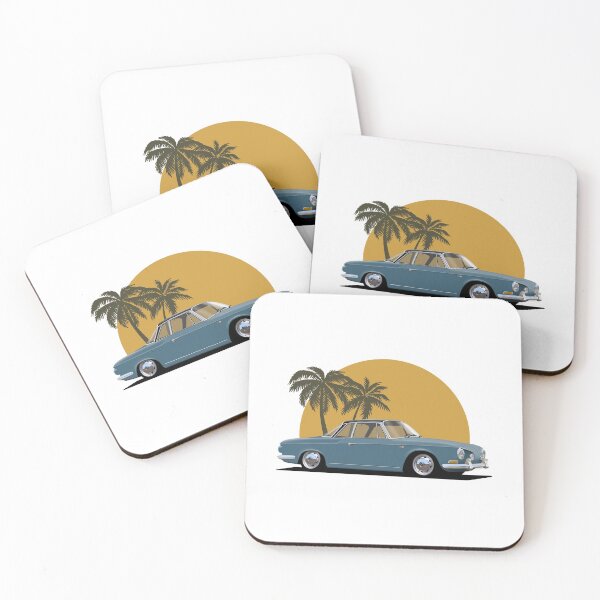 Item preview, Navaja Karmann Ghia tipo 34 azul con fondo de puesta de sol de palmera designed and sold by Hamilton illustrations.