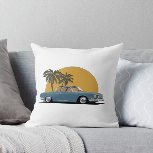Item preview, Blue Karmann Ghia Type 34 Razor with palm tree sunset background designed and sold by Hamilton illustrations.