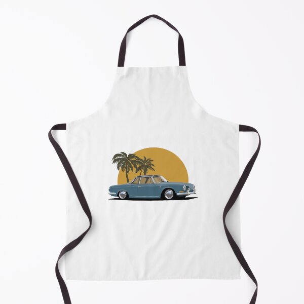 Item preview, Blue Karmann Ghia Type 34 Razor with palm tree sunset background designed and sold by Hamilton illustrations.