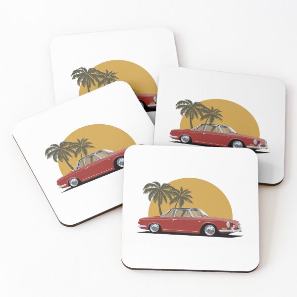 Item preview, Navaja Karmann Ghia Type 34 roja con fondo de puesta de sol de palmera designed and sold by Hamilton illustrations.