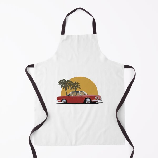 Item preview, Red Karmann Ghia Type 34 Razor with palm tree sunset background designed and sold by Hamilton illustrations.