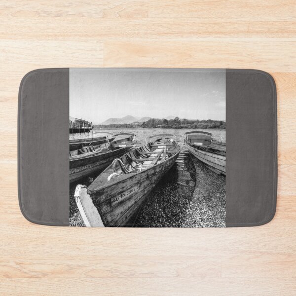Item preview, Derwentwater Wooden Rowing Boat Black And White designed and sold by Paul Thompson Photography.