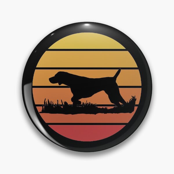 Artikelvorschau, Lustiger italienischer zeigender Jagdhund Retro Vintager Sonnenuntergang entworfen und verkauft von magicos1.