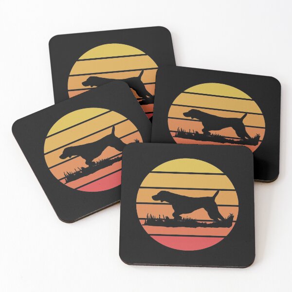 Artikelvorschau, Lustiger italienischer zeigender Jagdhund Retro Vintager Sonnenuntergang entworfen und verkauft von magicos1.