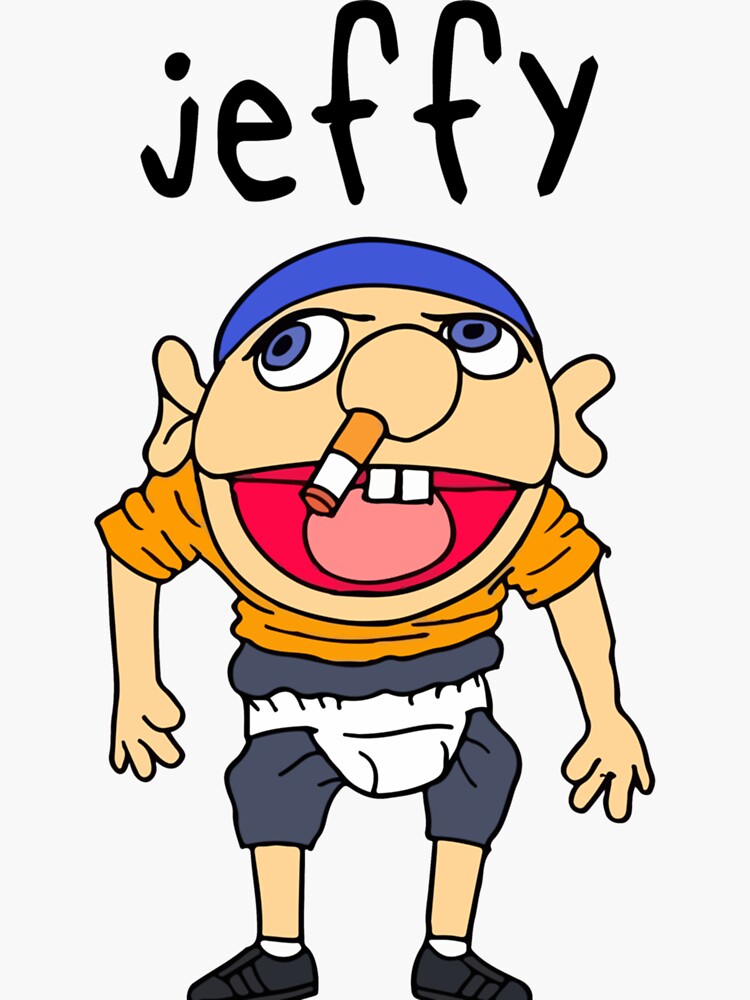 "Jeffy Funny Puppet " Sticker for Sale by NorthWallDecor Redbubble