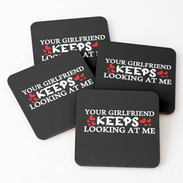 Item preview, Your Girlfriend Keeps Looking At Me with red hearts designed and sold by sama-stylish.