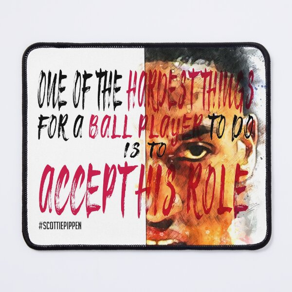 Item preview, Scottie Pippen Inspiration Saying Motivational Quote Watercolor sketching Positive quote: One of the hardest things for a ball player to do is to accept his role designed and sold by scribblelife.