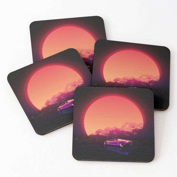 Item preview, Synthwave Abstract Retro Car Sunset Digital Art designed and sold by Rakuten Mallor.