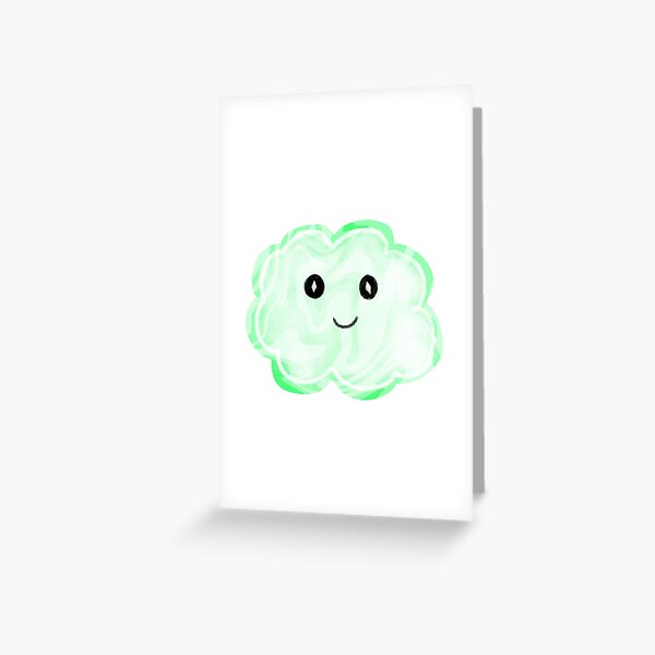Mint green marbled cloud Greeting Card