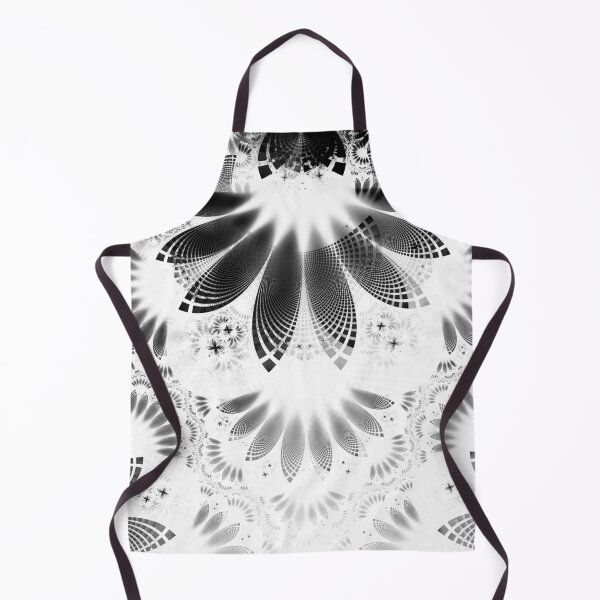 Item preview, Silver Shikoba - Beautiful Black on White Fractal Paisley Forming Feathered Wings designed and sold by San Jaya Prime.