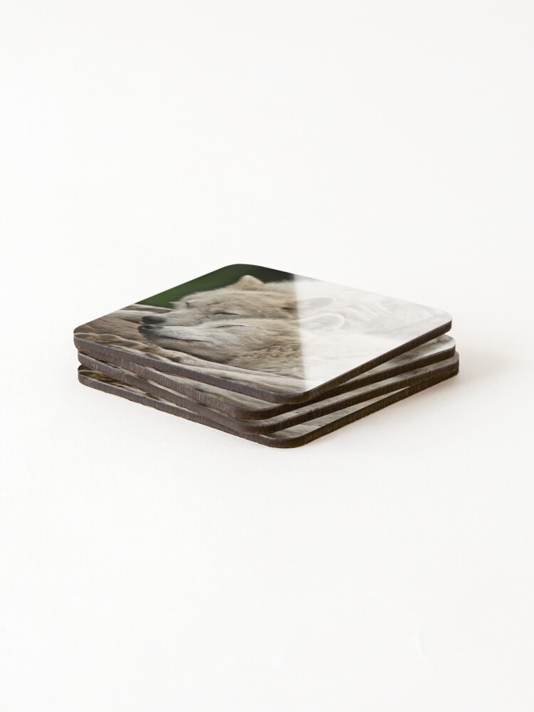 Thumbnail 4 of 5, Coasters (Set of 4), Arctic Wolves designed and sold by WolvesOnly.